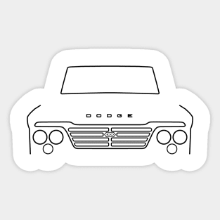 Vintage 1960s Dodge 100 Sweptline D/W series truck black outline graphic Sticker